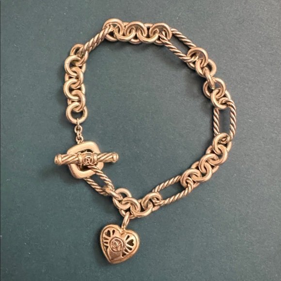David Yurman Jewelry - David Yurman Heart Charm Toggle Bracelet - sliver tone Women’s Jewelry